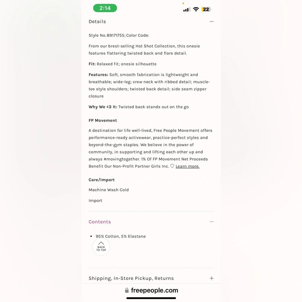 NWT FREE PEOPLE MOVEMENT Hot Shot Twisted Onesie In Tofu MSRP $80 Size XL - Picture 5 of 10